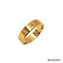 Aliança em Ouro 18k Reta Anatômica 4,00mm com Brilhante