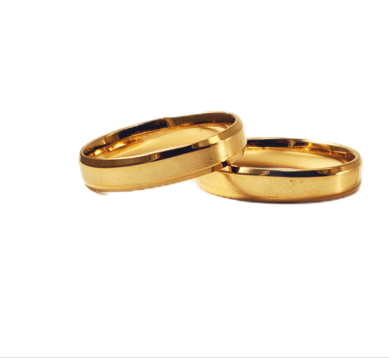 Aliança em Ouro 18k Semi Anatômica Chanfrada light 3,50mm
