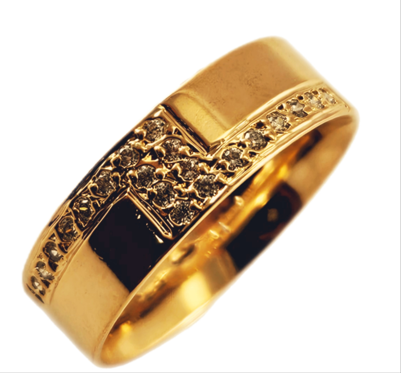 Aliança em Ouro 18k Clássica Reta Anatômica 6,00mm com 20 Brilhantes