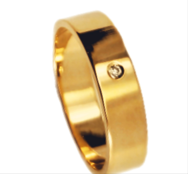 Aliança em Ouro 18k Clássica 5,50mm com 01 Brilhante