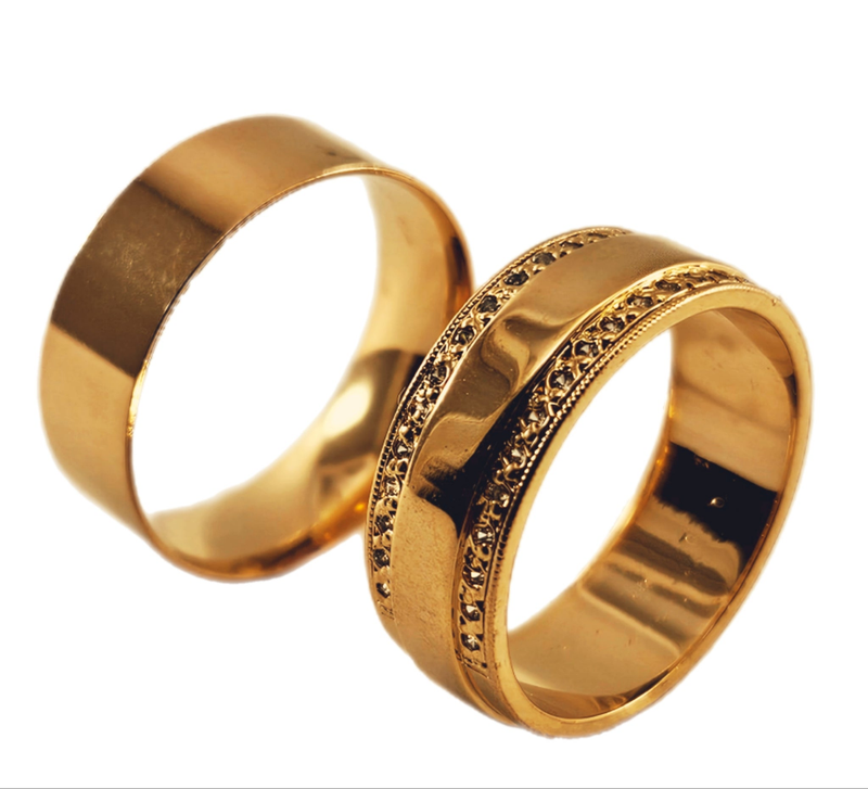 Aliança em Ouro 18k Clássica Reta com 30 Brilhantes