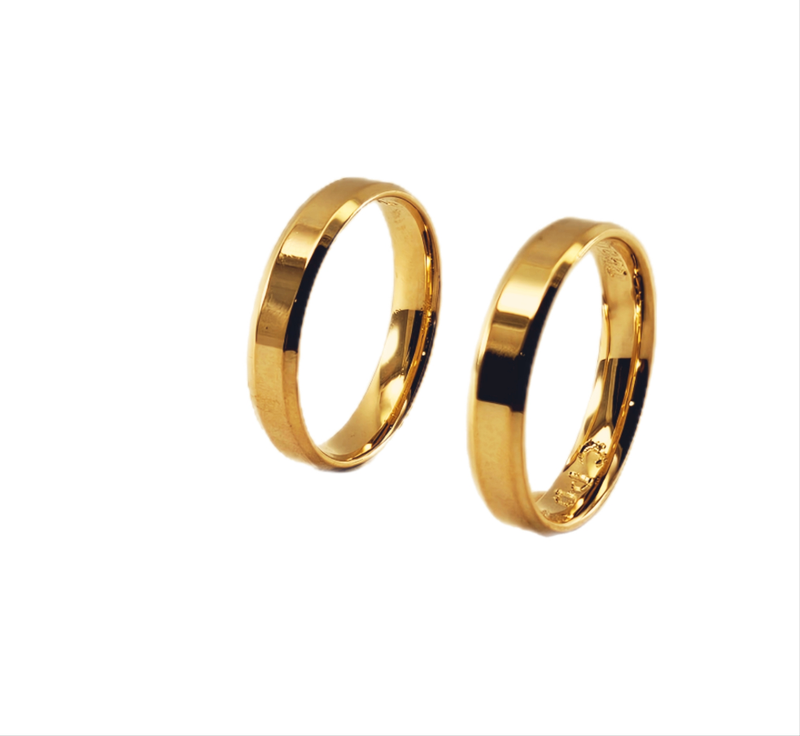 Aliança em Ouro 18k Semi Anatômica Chanfrada light 3,50mm
